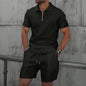 Men's Waffle Knit Short Sleeve and Shorts Set