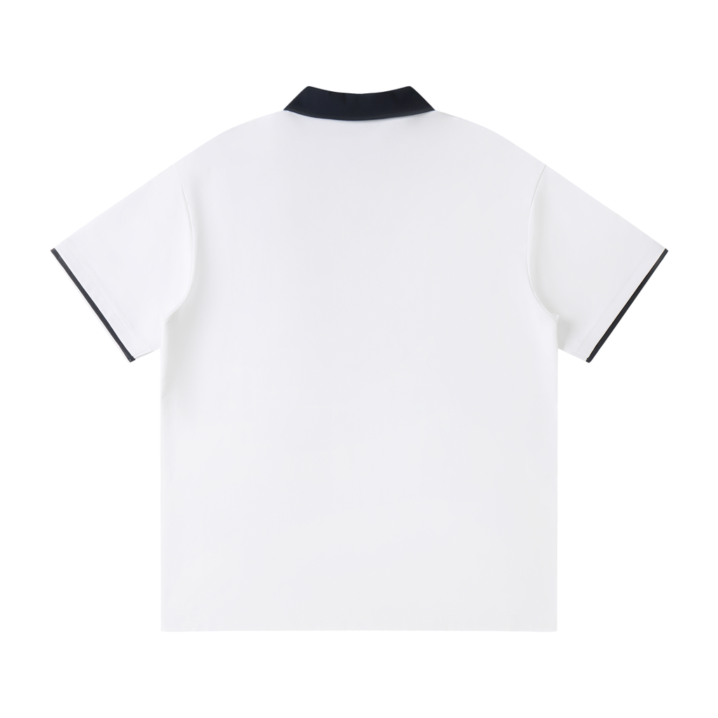 Z Contrast Collar Raglan Polo Shirt