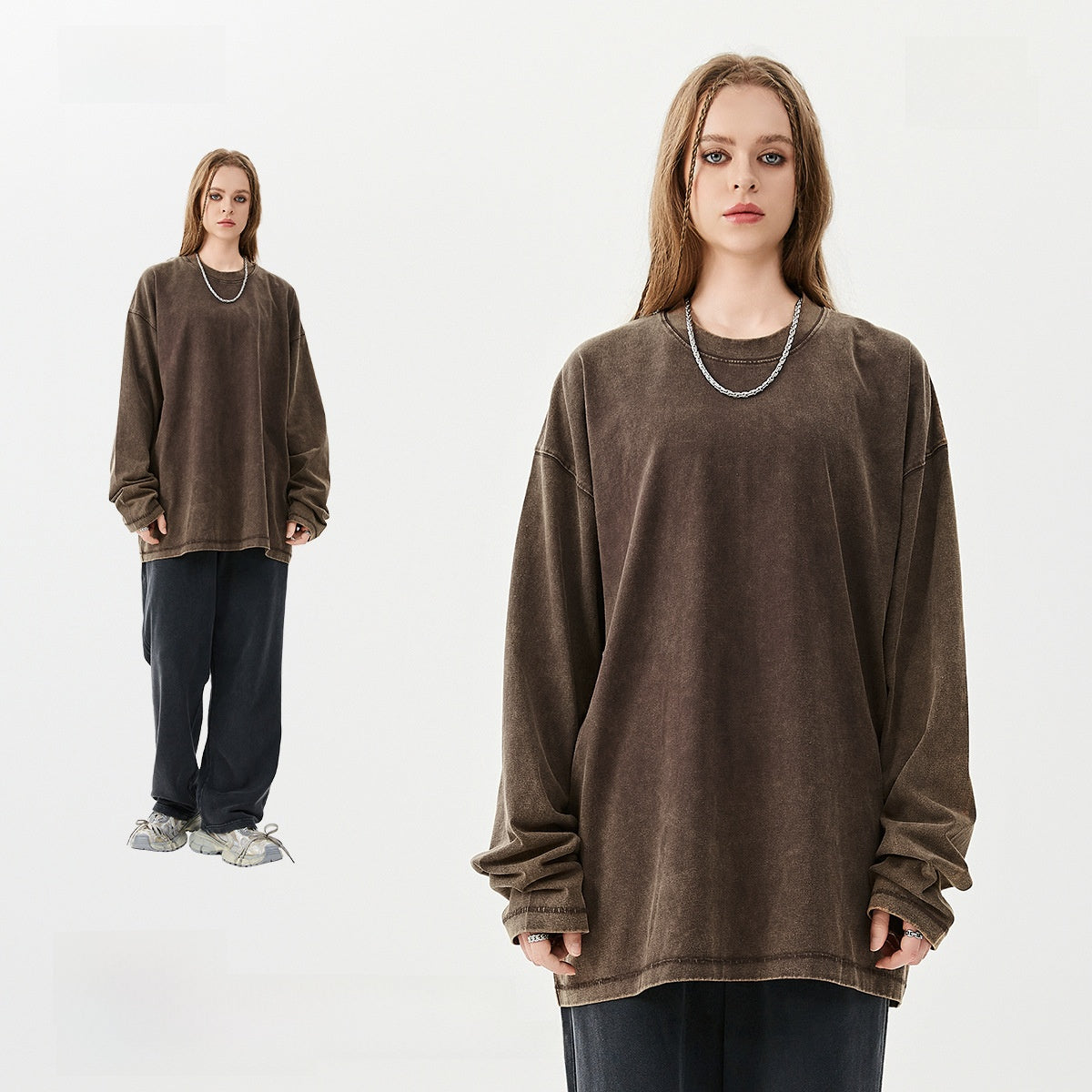 Retro men's long-sleeved T-shirt