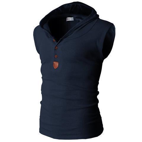 Mens Stretch Hooded Sweat Vest