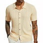 Mens Breathable Short Sleeve Knitted Shirt
