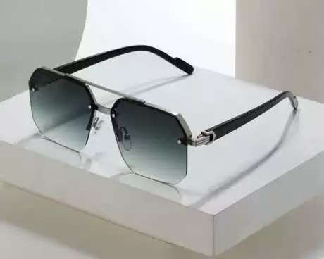 Half Frame Square Sunglasses for Men