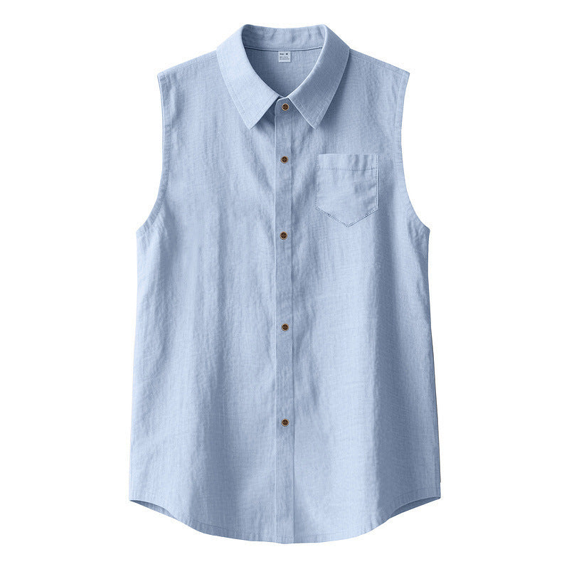 Men's Sleeveless Linen Shirt Vest