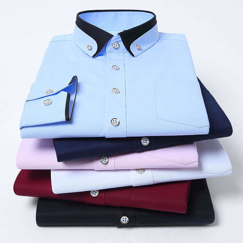 Men's Contrast Collar Stretch Shirt