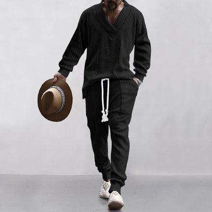 Men's Casual Jacquard Knit Suit
