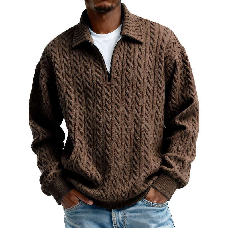 Mens Half Zip Sweatshirt with 3D Digital Print
