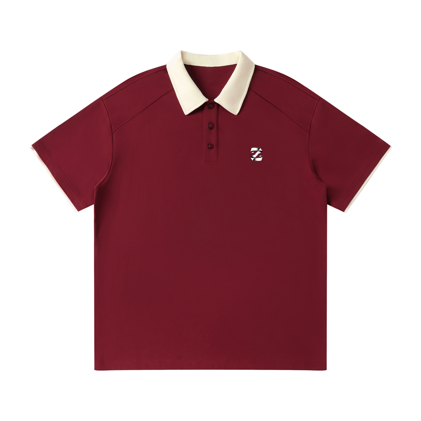 Z Contrast Collar Raglan Polo Shirt