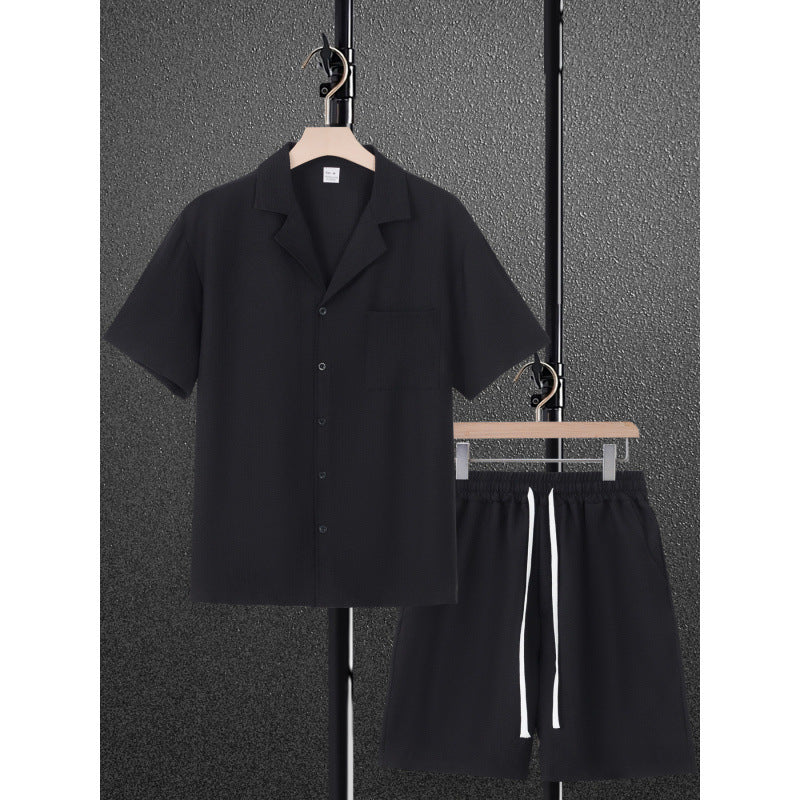 Men's Short Sleeve Shirt and Shorts Set