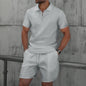Men's Waffle Knit Short Sleeve and Shorts Set