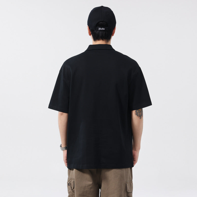 Black and white checkered men's Polo shirt