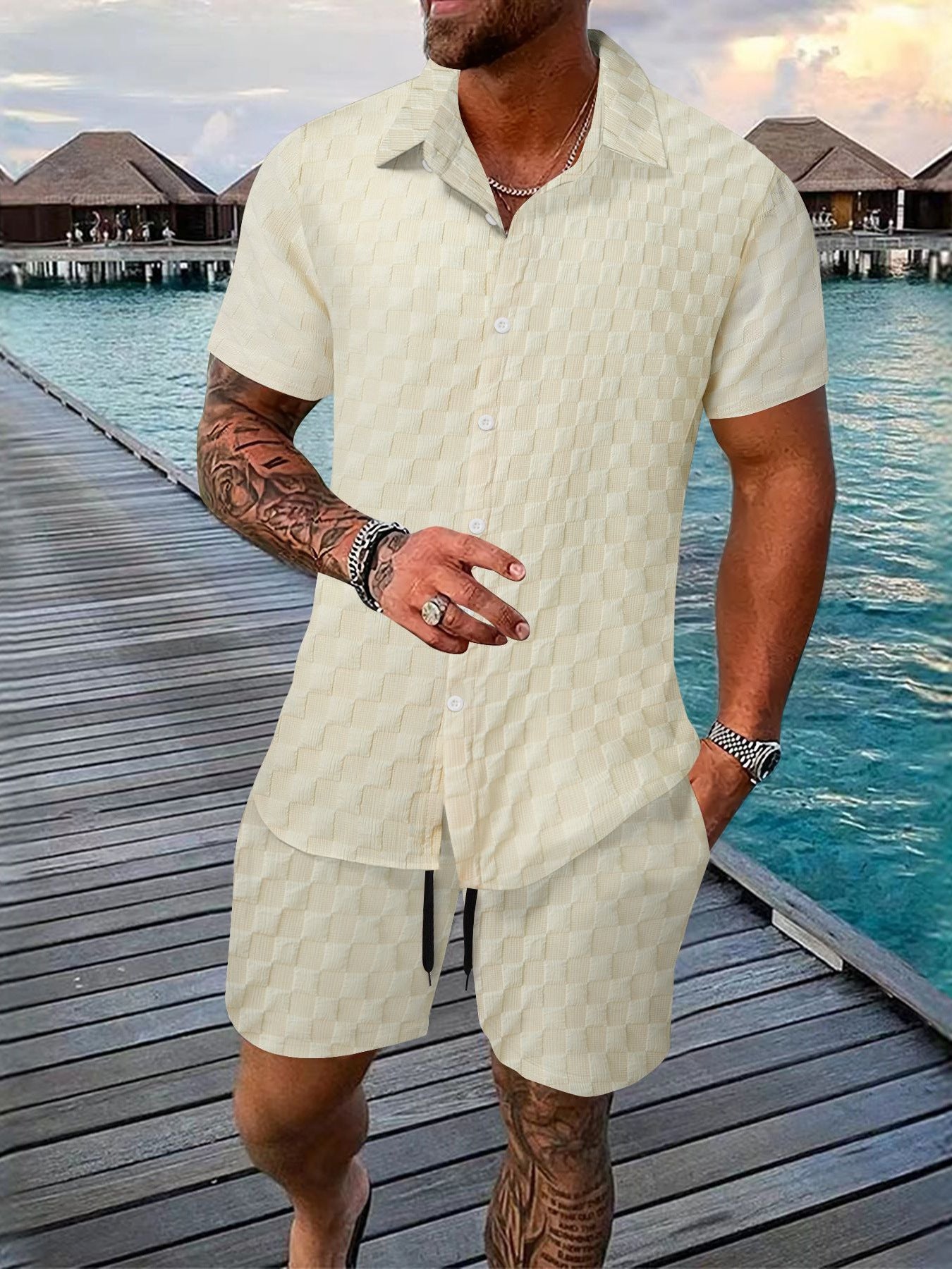 Men's Casual Summer Shirt and Shorts Set