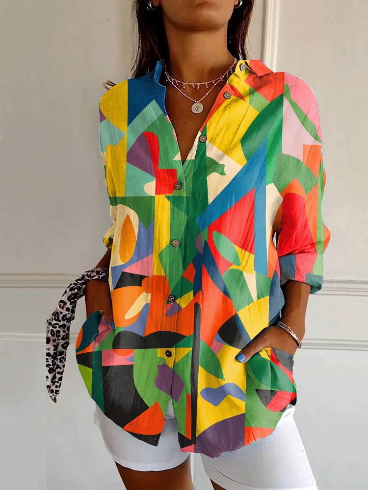 Womens Loose Fit Satin Shirt