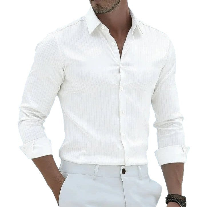 Mens Long Sleeve Striped Shirt