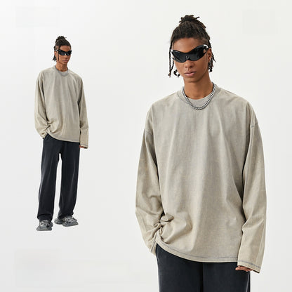 Retro men's long-sleeved T-shirt