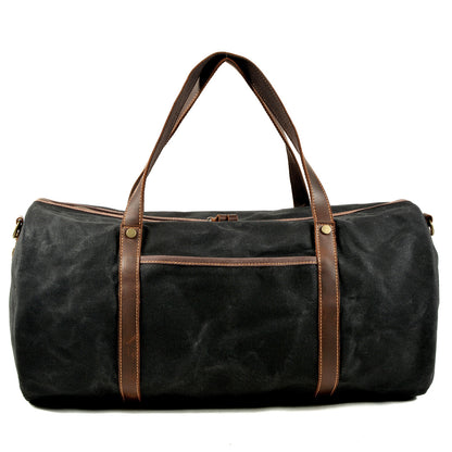 Retro Canvas Travel Bag with Leather Trim