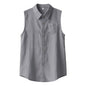 Men's Sleeveless Linen Shirt Vest