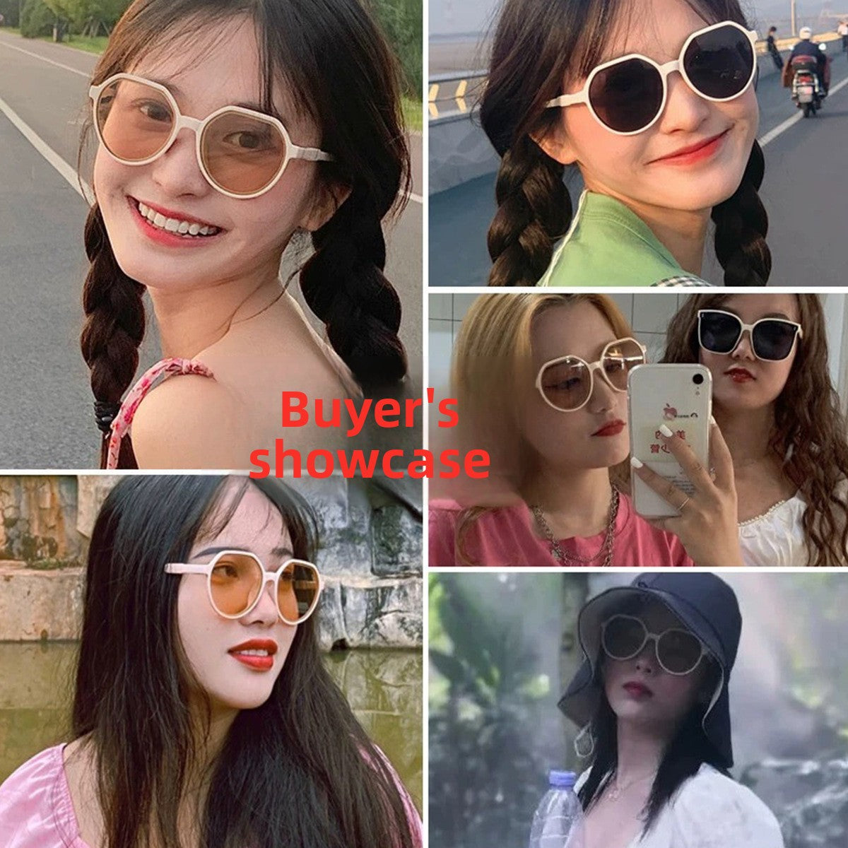 Retro Oval Frame Sunglasses with UV Protection