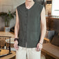 Chinese Style Cotton Linen Sleeveless Vest