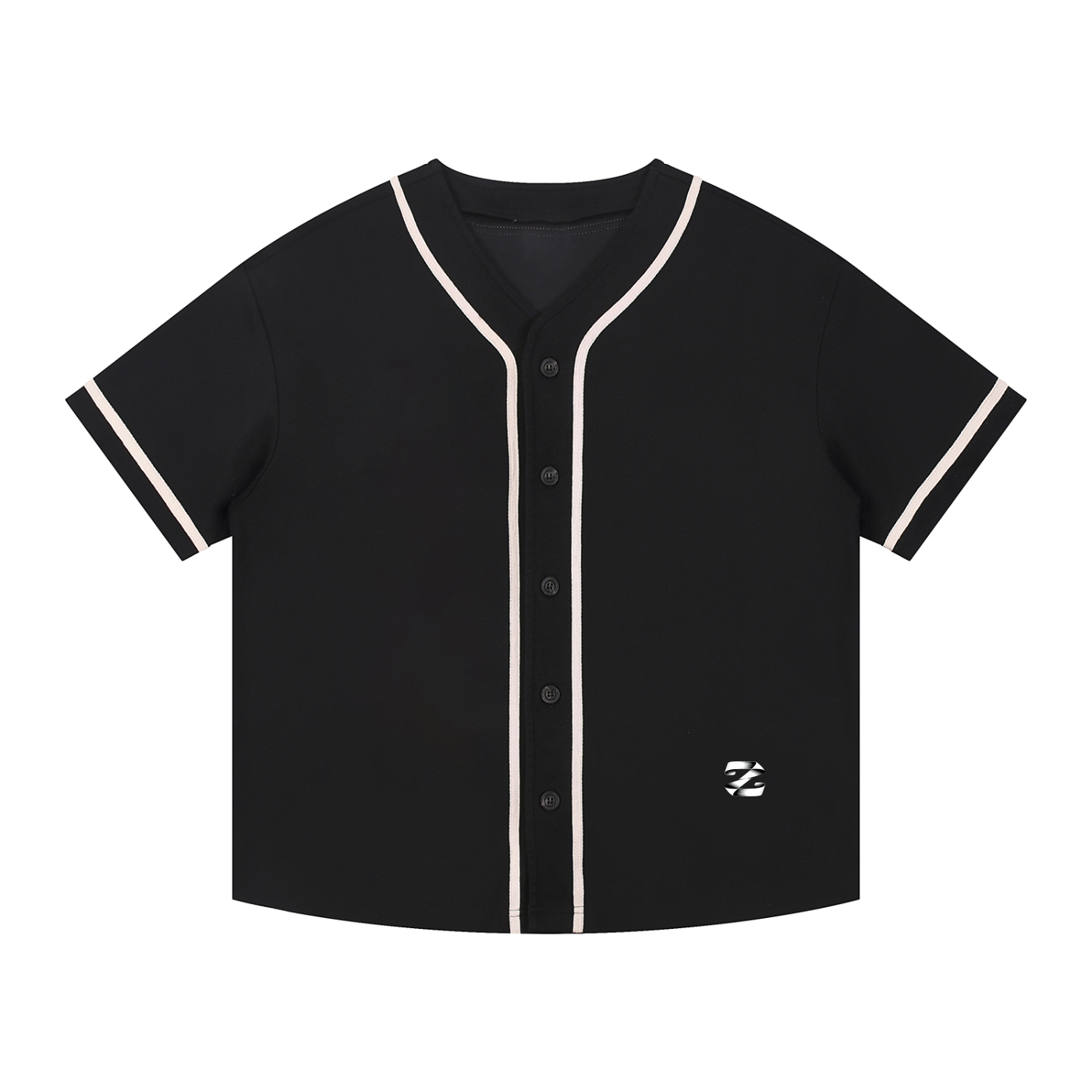 Contrast Piped Button-Up Jersey
