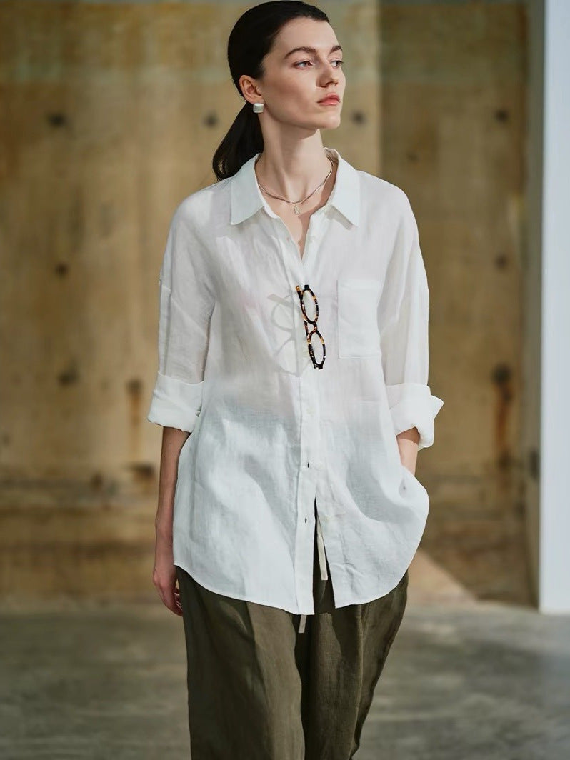 Linen Long Sleeve Shirt for Women