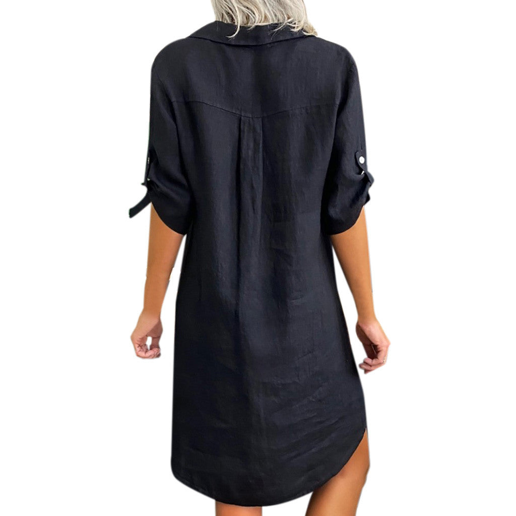 Nordic Style Rayon Shirt Dress