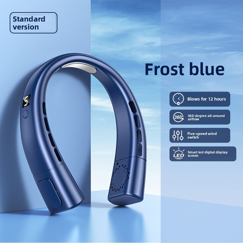 USB Rechargeable Neck Hanging Fan with Silent Bladeless Design