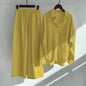 cotton and linen shirts, high-waisted loose trousers