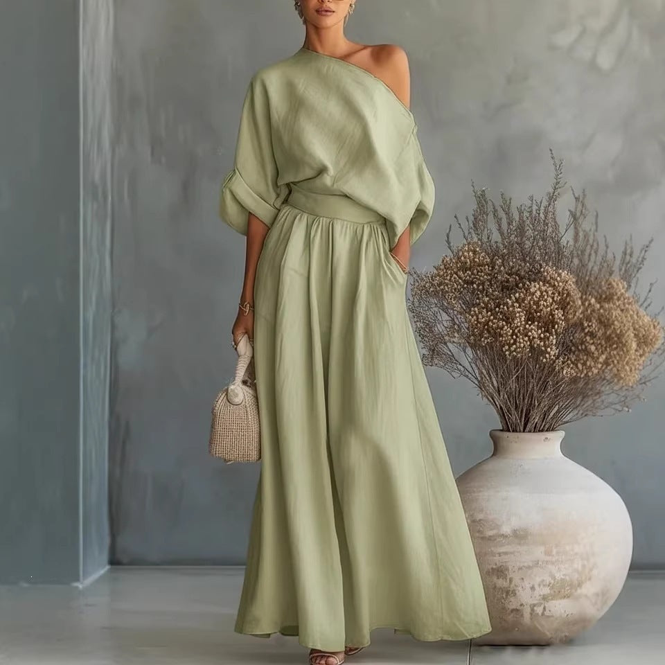 Elegant Off-Shoulder Top and Pants