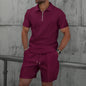 Men's Waffle Knit Short Sleeve and Shorts Set