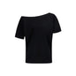 Irregular slanted collar off-the-shoulder short-sleeved shirts in summer