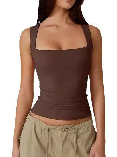 Women's Square Neck Sleeveless Vest Top