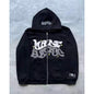 Gothic Punk Zip Up Hoodie Streetwear