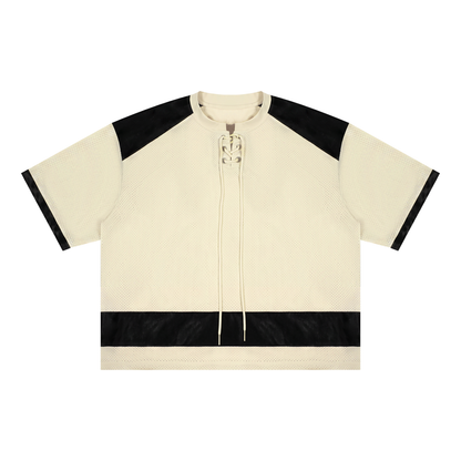 Unisex Raglan Sleeve Mesh Boxy T-Shirt