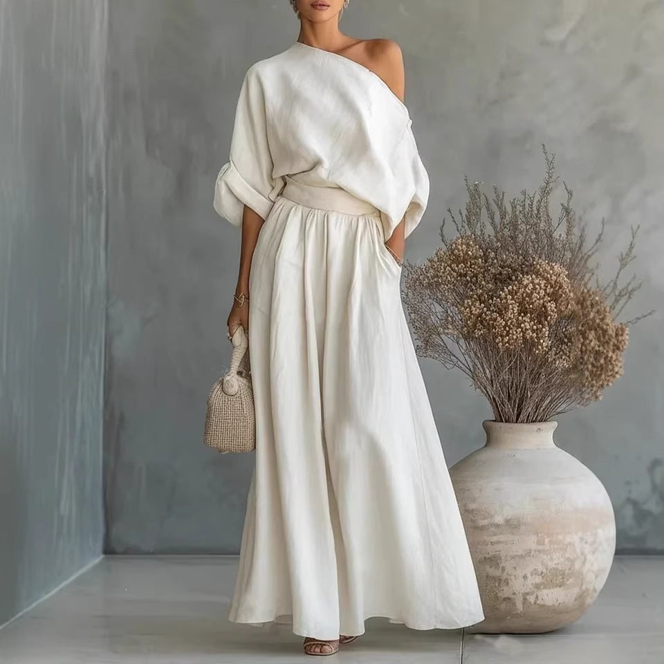 Elegant Off-Shoulder Top and Pants