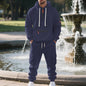 Plus-size fleece-lined loose-fitting casual sportswear set