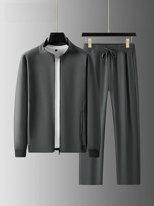 Men's Stand Collar Sweater Cardigan and Pants Set