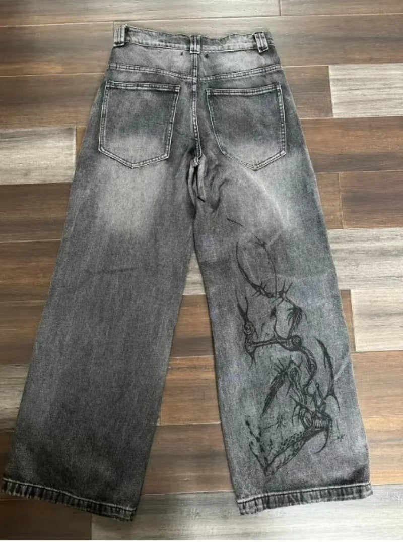 Wide-leg versatile jeans