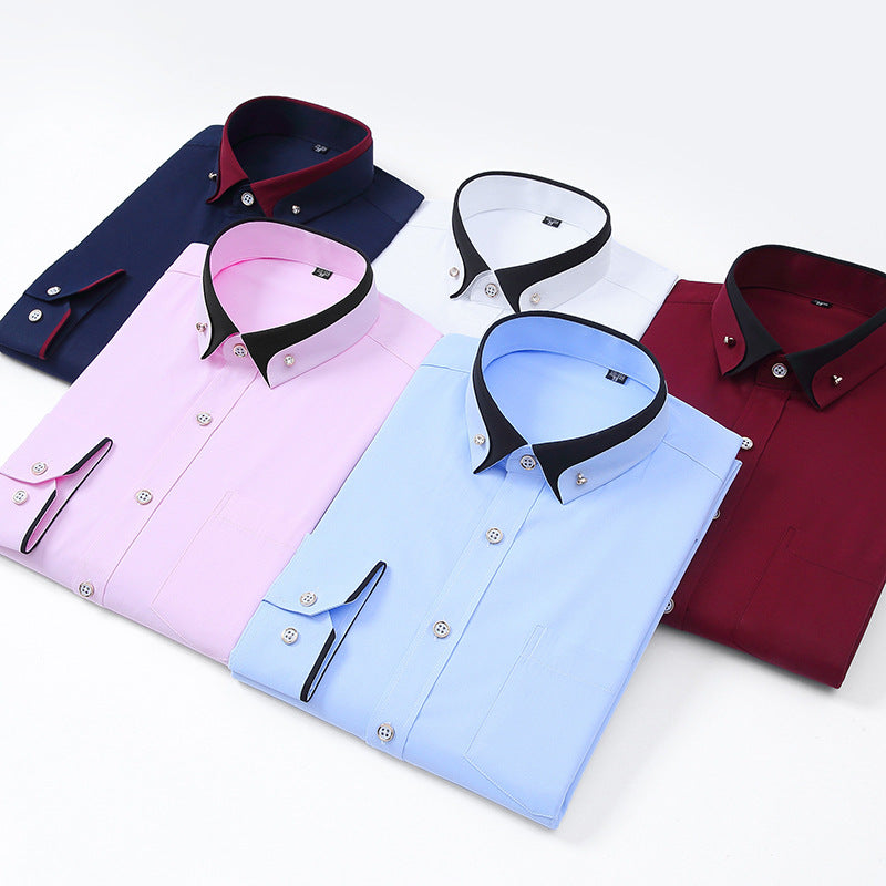 Men's Contrast Collar Stretch Shirt