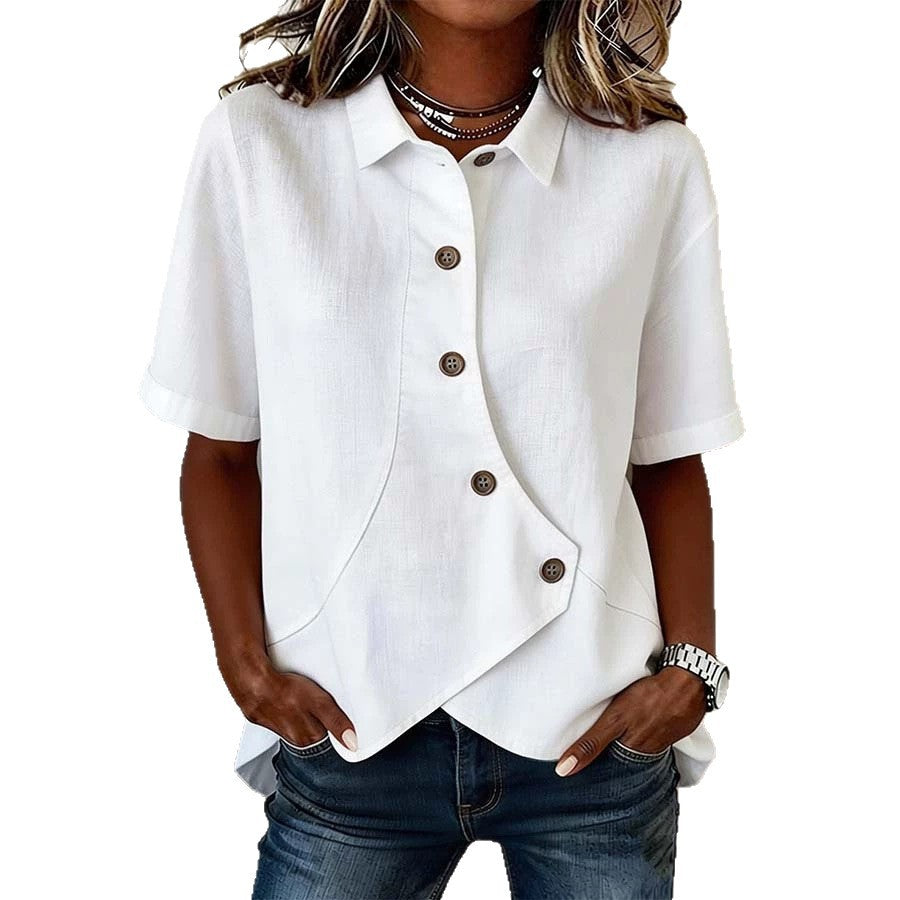 Women's Casual Solid Color Lapel Shirt