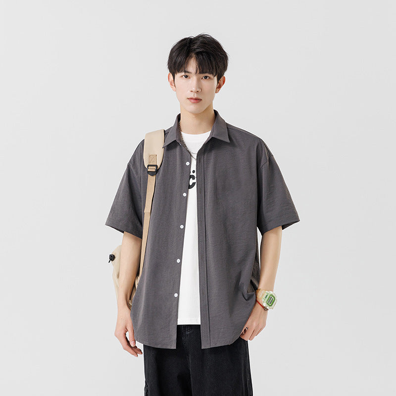 Mens Summer Ice Silk Shirt Jacket