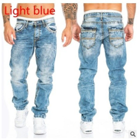 Straight Leg Denim Pants for Men