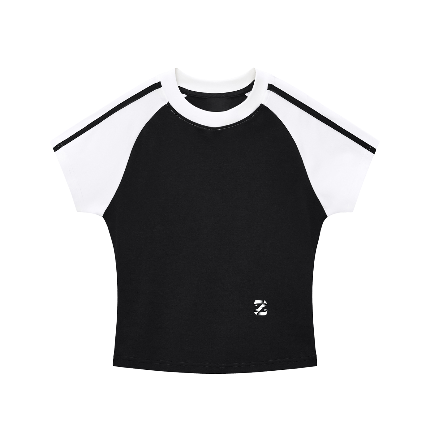 Contrast Stripes Bodycon Raglan  Sleeve T-Shirt