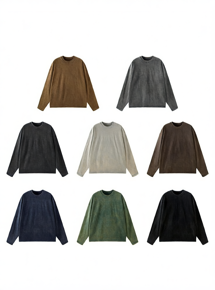 Retro men's long-sleeved T-shirt