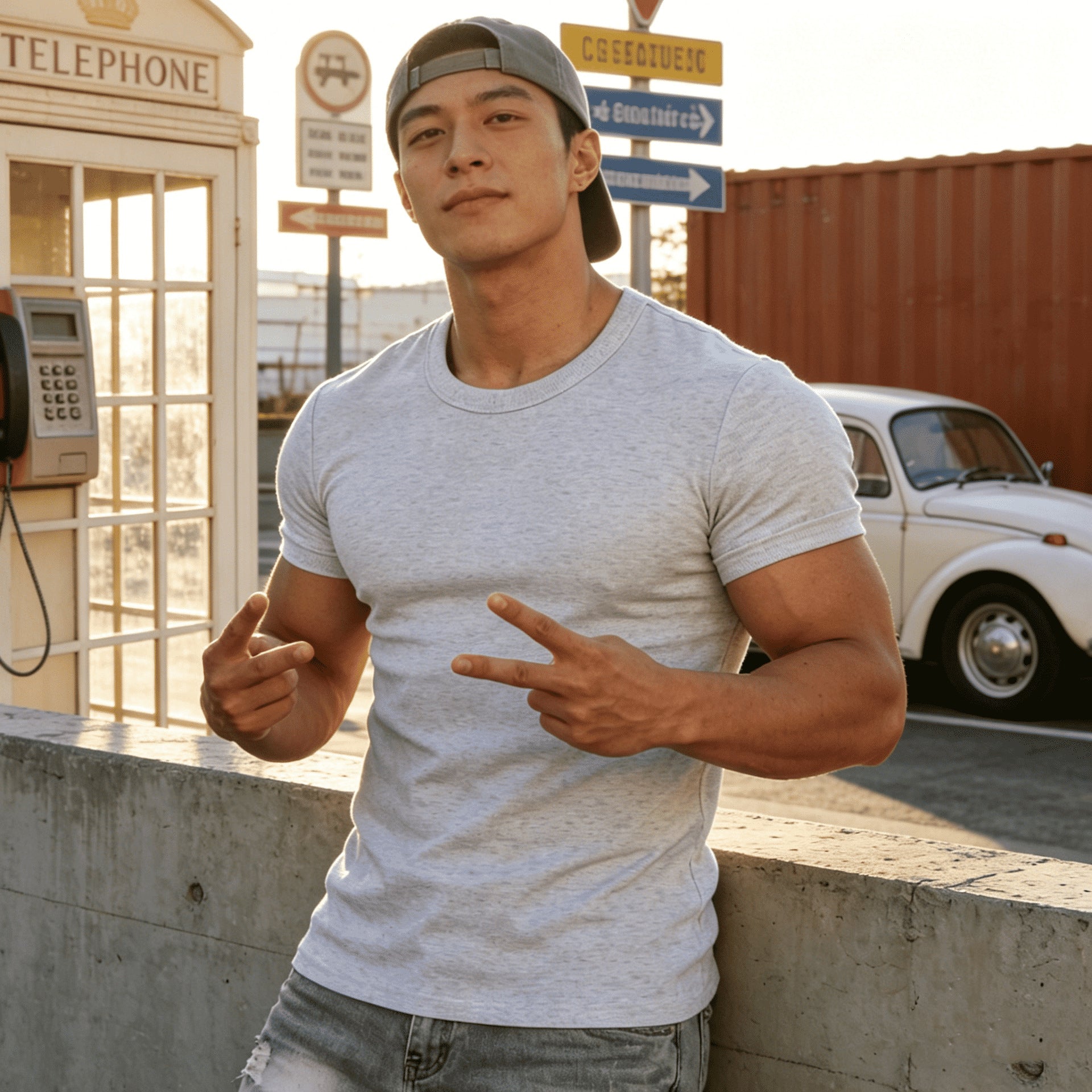 Mens Ribbed Cotton T-Shirt