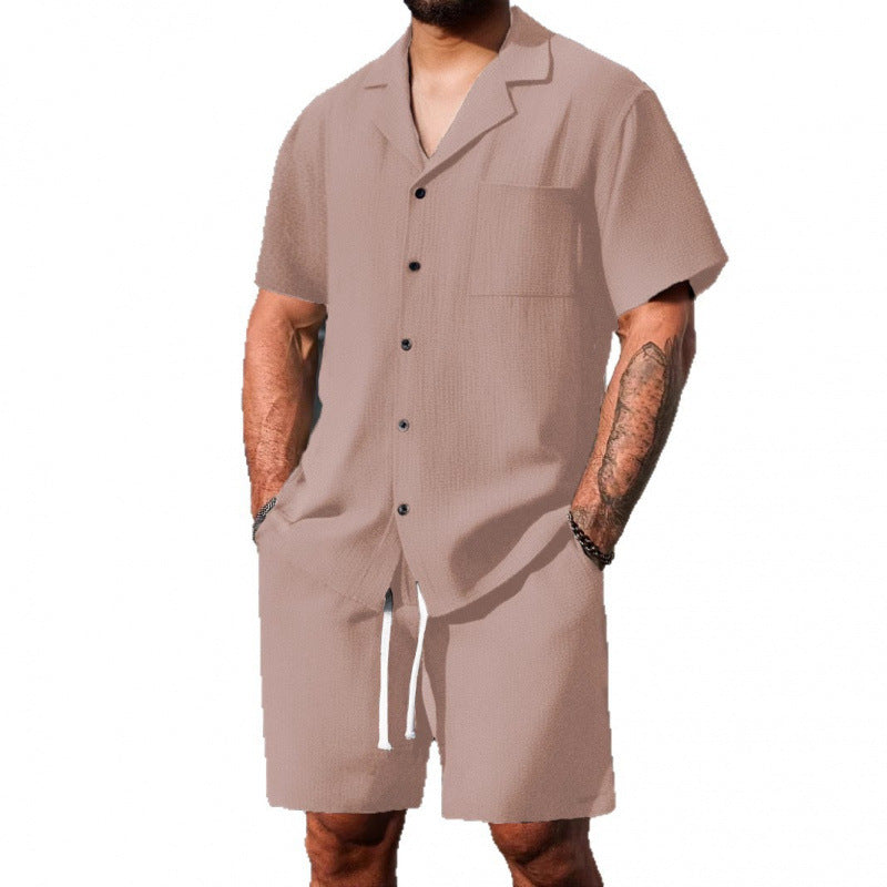 Men's Short Sleeve Shirt and Shorts Set