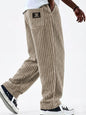 Mens Corduroy Casual Pants with Vertical Stripes