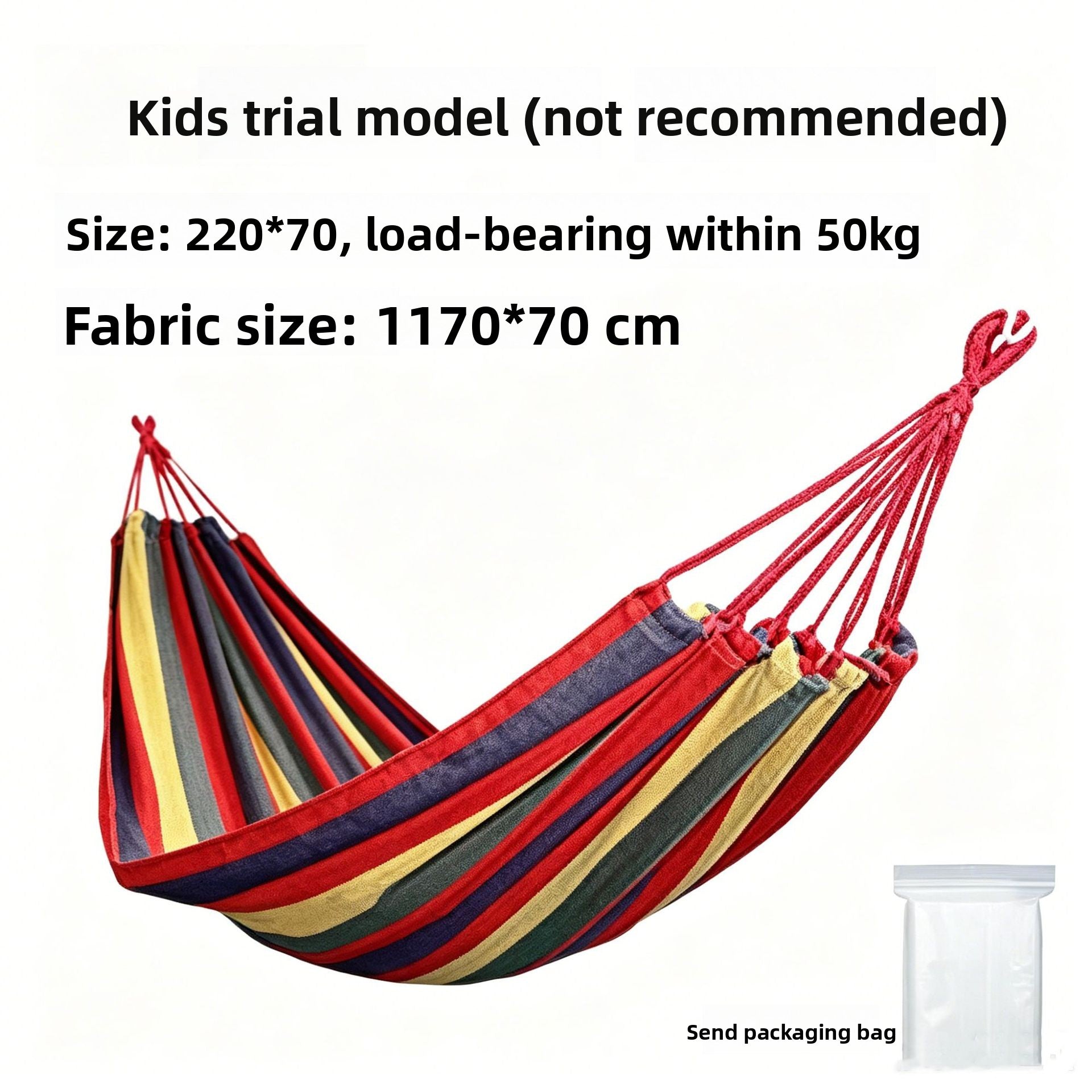 Thickened Nylon Outdoor Hammock Anti-Rollover Striped Swing Bed