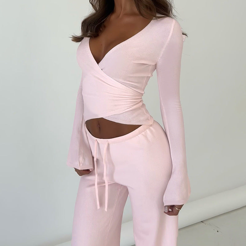 Womens Casual Long Sleeve Top and Pants