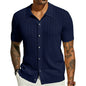 Mens Breathable Short Sleeve Knitted Shirt