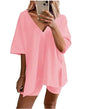 High-waisted, slimming short-sleeved shirts and shorts